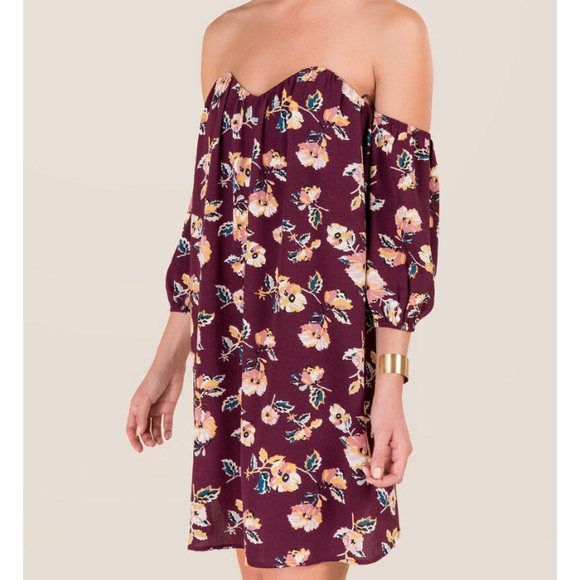 NEW BUSTIER OFF SHOULDER FLORAL SHIFT DRESS - Picture 2 of 6